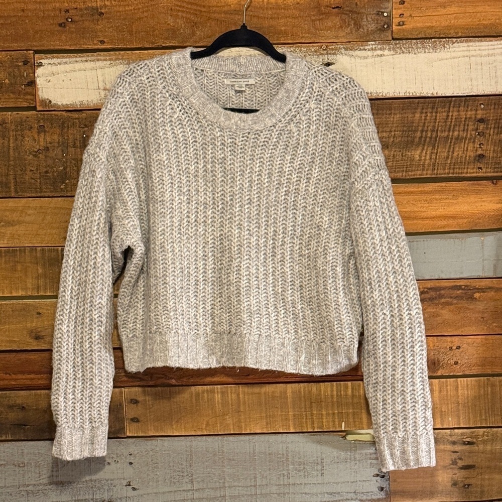 American Eagle Gray Knit Sweater - Picture 3 of 5